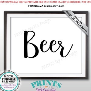 Beer Sign, Beverage Station, Drinks Sign, Wedding Bar Display, Birthday Party, Anniversary Celebration, PRINTABLE 8x10 Beer Sign ID image 1
