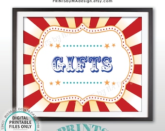 Carnival Gifts Sign, Gift Table Carnival Theme Party Sign, Carnival Sign, Circus Theme Party, PRINTABLE 8x10/16x20” Carnival Gifts Sign <ID>