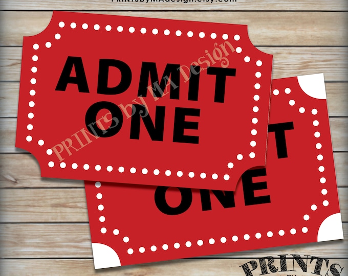 Admit One Carnival Ticket, Circus Ticket, Birthday Party, Halloween Decor, Carnival Decoration, One PRINTABLE 4x6" Carnival Ticket <ID>