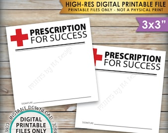 Please Leave Your Prescription for Success. Med School Grad Advice, Nurse Graduation, 3x3" Advice Cards on 8.5x11" PRINTABLE Sheet <ID>