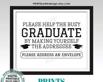 Address an Envelope for the Graduate Sign, Address Your Own Thank You Card Envelope, PRINTABLE 8x10” Graduation Party Sign <ID>