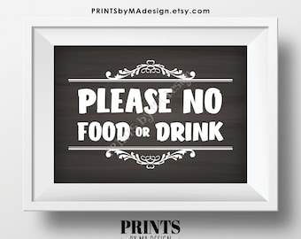 Please No Food or Drink Sign, Keep Food Out, PRINTABLE 5x7” Chalkboard Style Sign, Rules for Home Sign, House Rules <Instant Download>