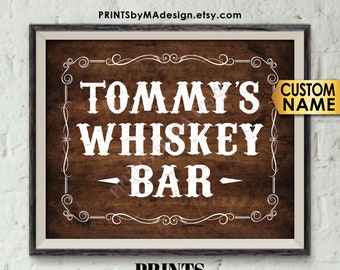 Whiskey Bar Sign, Better with Age Alcohol Sign, Retirement, Birthday, Man Cave, Custom Name PRINTABLE 8x10” Rustic Wood Style Whiskey Sign