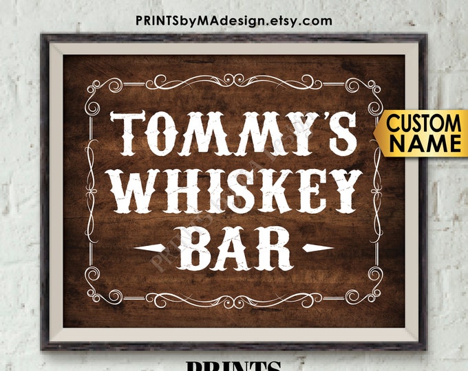 Whiskey Bar Sign, Better with Age Alcohol Sign, Retirement, Birthday, Man Cave, Custom Name PRINTABLE 8x10” Rustic Wood Style Whiskey Sign