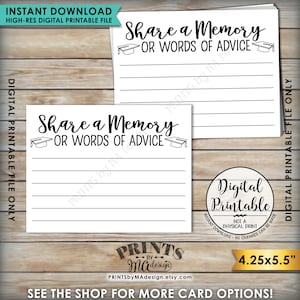 Share a Memory or Words of Advice Graduation Advice, Write a Memory or Advice Card, Graduation Party, 8.5x11" Printable Instant Download