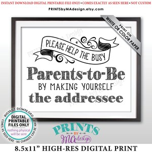 Cartello per busta con indirizzo per baby shower, aiuta i futuri genitori indirizzando una busta per biglietto di ringraziamento, cartello per baby shower 8,5x11" STAMPABILE <ID>