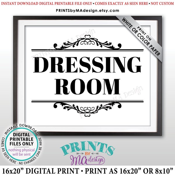 Dressing Room Sign, Fitting Room Sign, Privacy Please, PRINTABLE 8x10/16x20” Sign <ID>