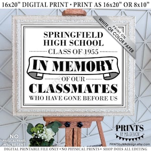 In Memory of our Classmates Who Have Gone Before Us Sign for Reunion Memorial, PRINTABLE 8x10/16x20” Sign, Memoriam, Deceased Remembrance