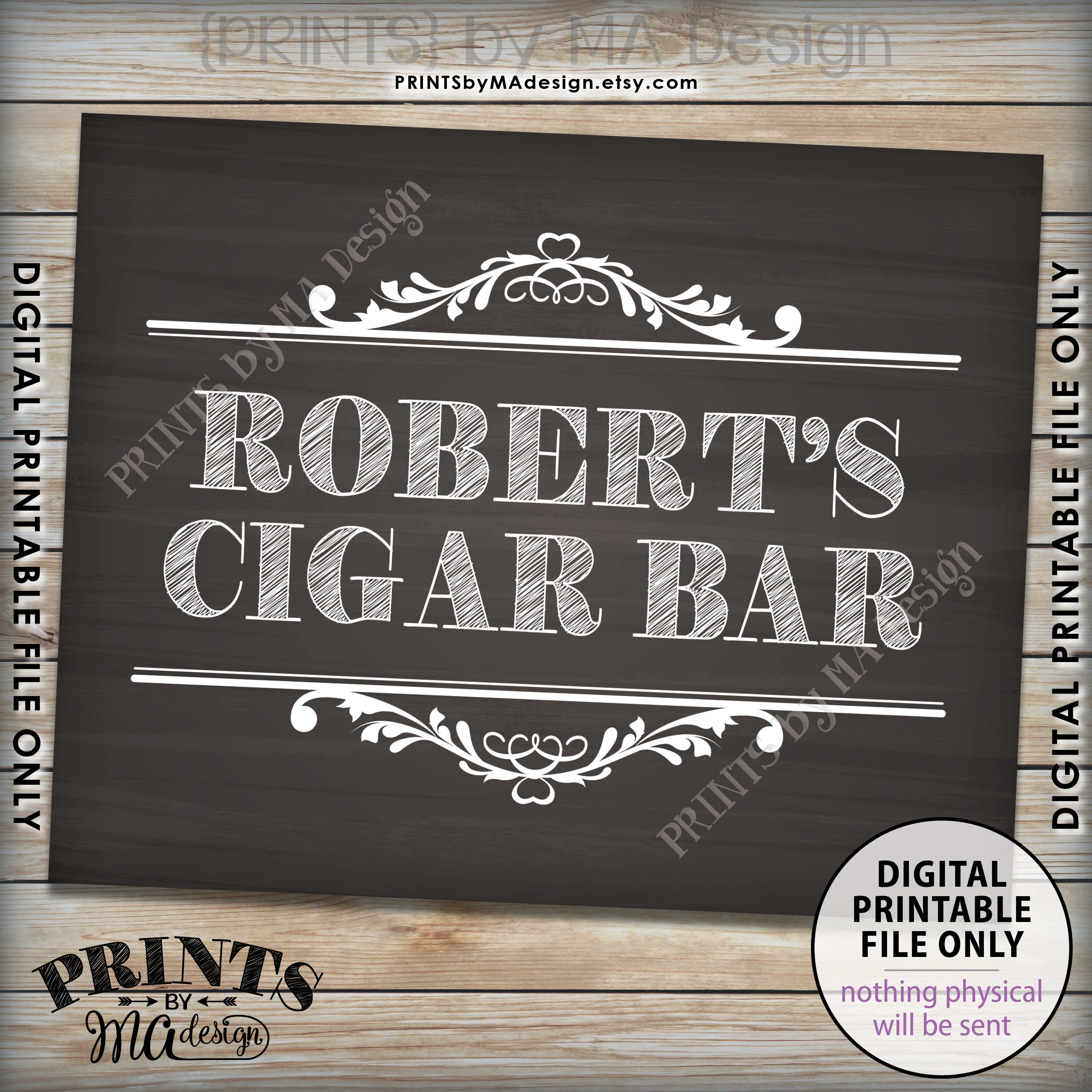 Cigar Bar Sign, Custom Cigar Sign, Personalized Cigar Bar Sign, His