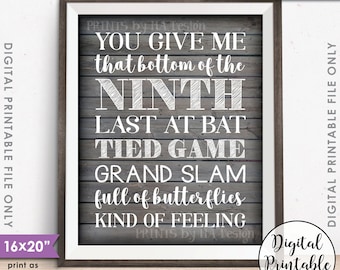 Baseball Wedding Sign, Baseball Decor, Baseball Grand Slam Wedding Baseball Sign, 8x10/16x20” Rustic Wood Style Printable Instant Download