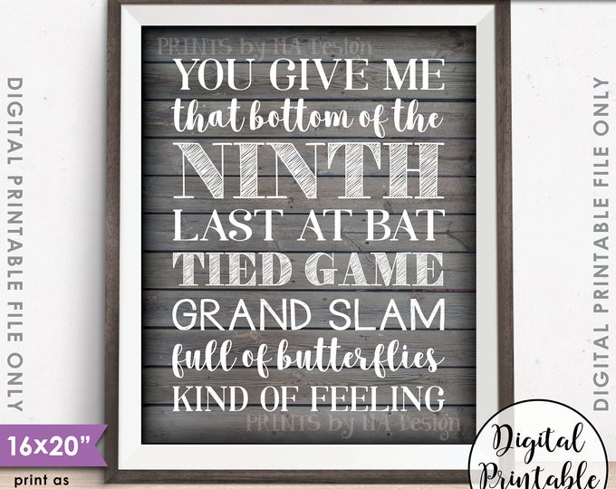 Baseball Wedding Sign, Baseball Decor, Baseball Grand Slam Wedding Baseball Sign, 8x10/16x20” Rustic Wood Style Printable Instant Download