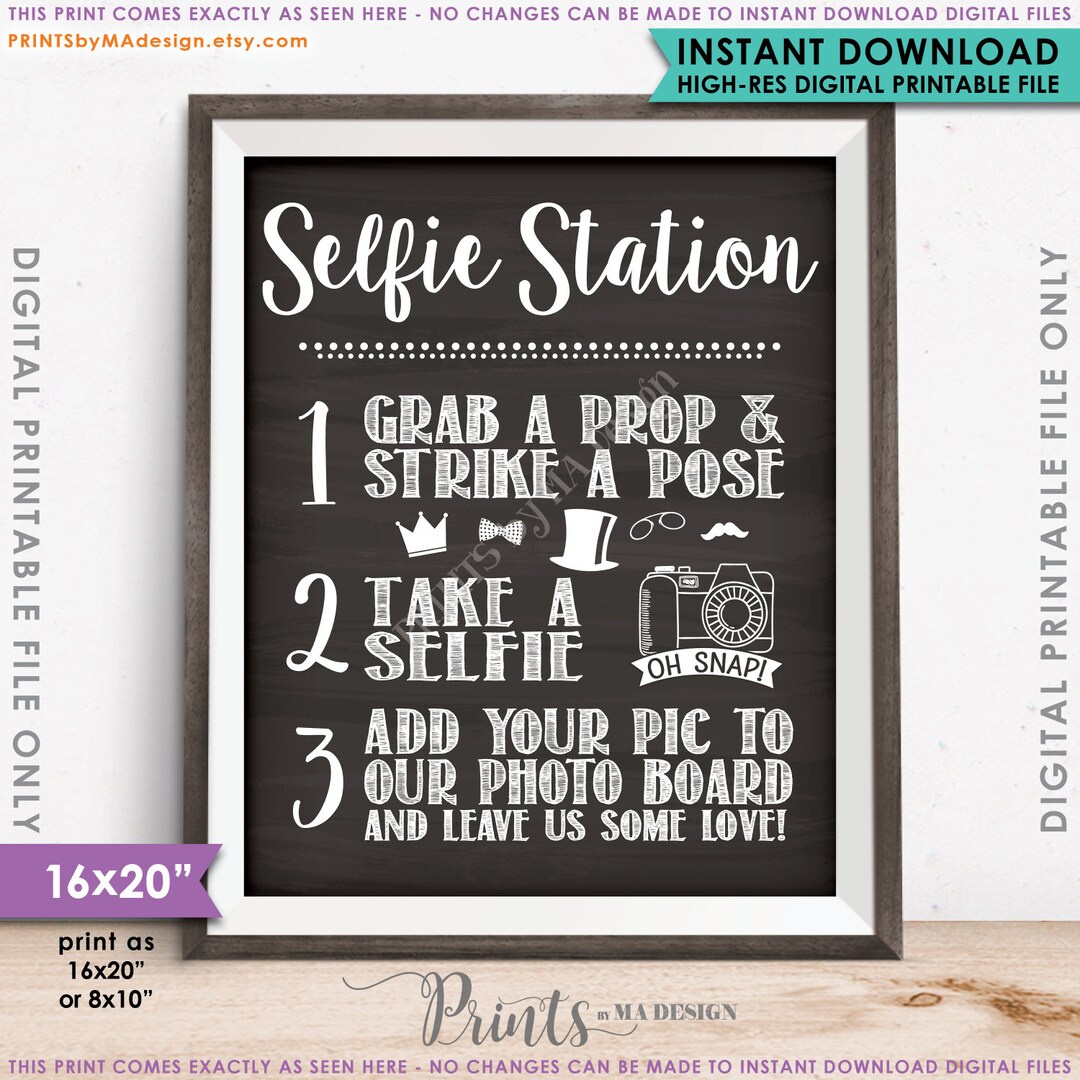 Photo Set Up Sign Selfie Station Photobooth Sign, Snap a Photo and Add It to Our Photo ...