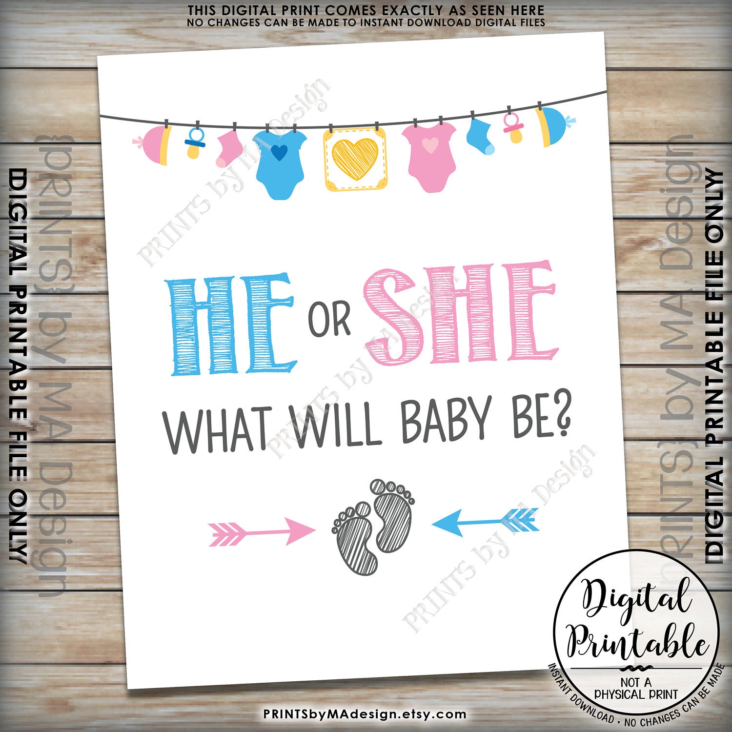 Gender Reveal Sign He Or She What Will Baby Be Gender Reveal Party