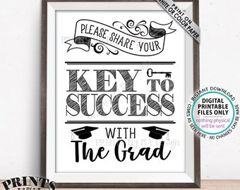 Please Share Your Key to Success With the Graduate Sign - Etsy