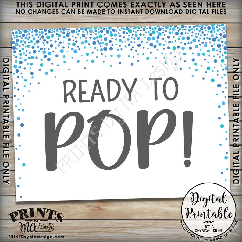 Ready to Pop Sign Baby Shower Sign Popcorn Cake Pop Blue - Etsy