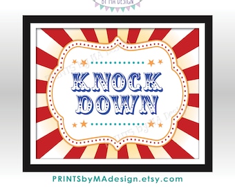 Carnival Knock Down Game Sign, Carnival Games, Circus Party Activities, Festival Game Tent, PRINTABLE 8x10/16x20” Sign <ID>