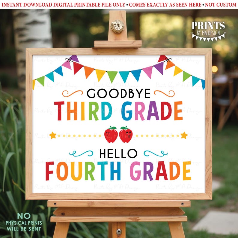Goodbye Third Grade - Hello Fourth Grade, Last Day of 3rd Grade, Moving ...