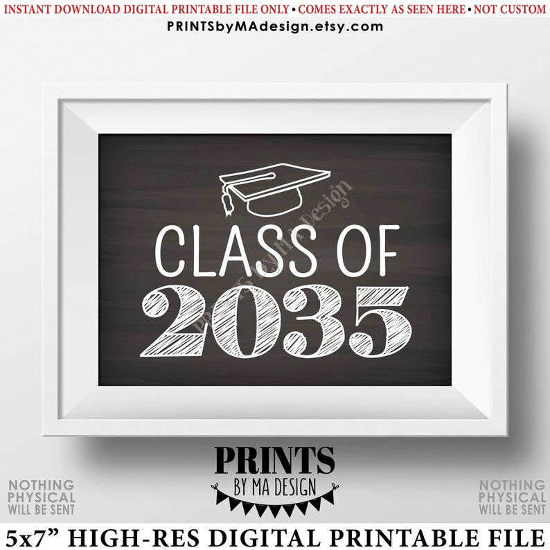 Class of 2035 Sign, First Day of School Photo Prop, High School ...
