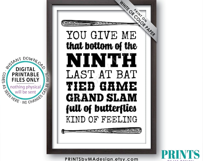 Baseball Wedding Sign, Grand Slam Wedding Reception Decorations, Baseball Bats, PRINTABLE 24x36” Black & White Sign <ID>