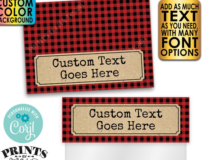 Lumberjack Goodie Bag Toppers, Custom Background Color, Custom PRINTABLE 5x7" Labels for Plastic Bags <Edit Yourself with Corjl>