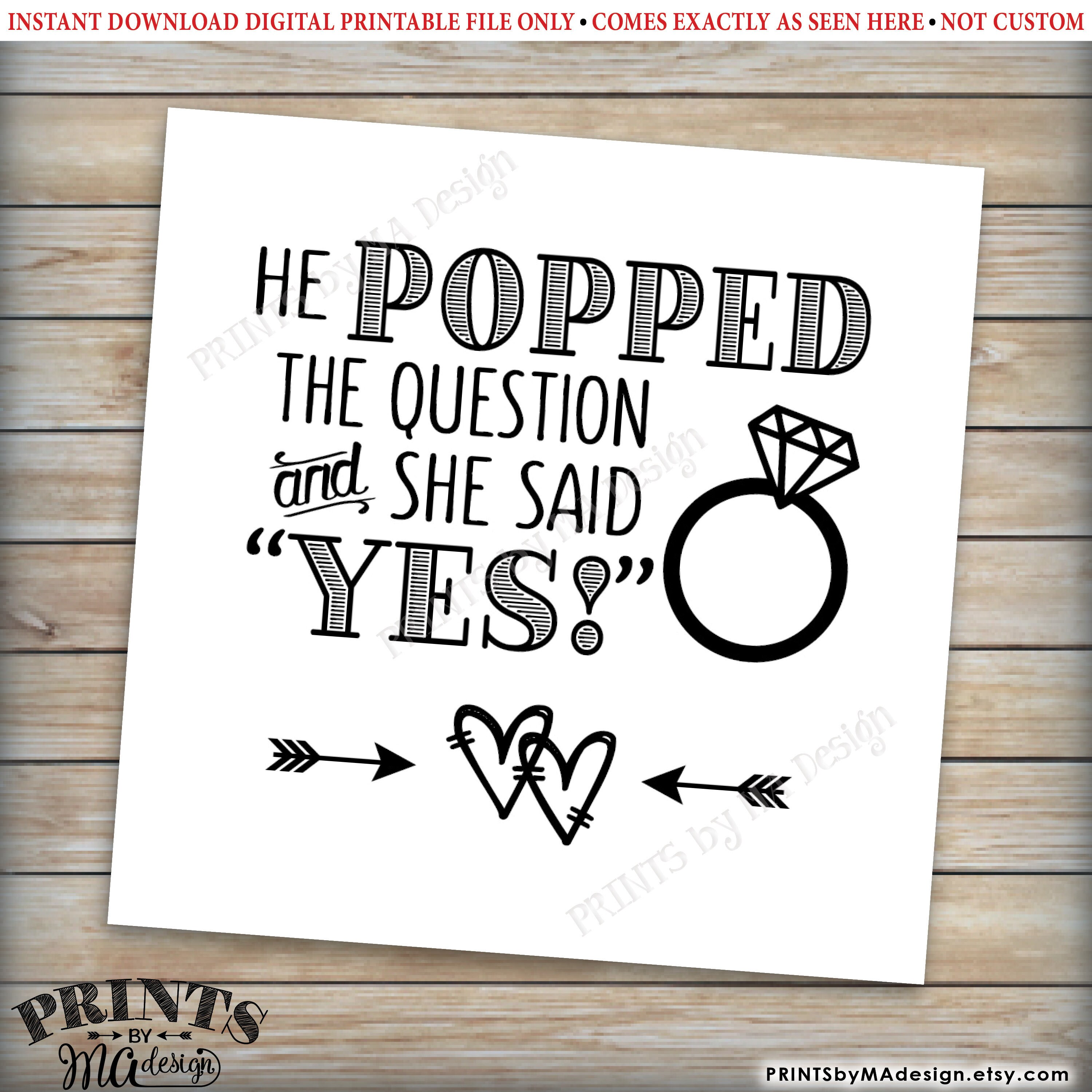 Free Printable He Popped The Question Template Printable Templates Free