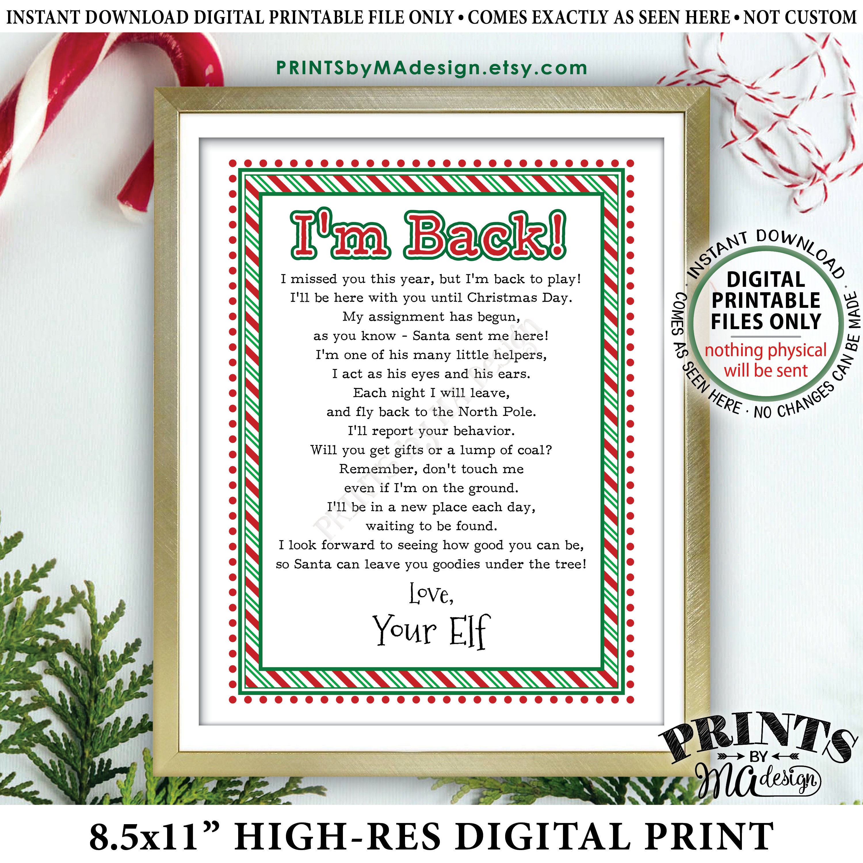 Welcome Back Letter To Kids From Their Christmas Elf Hello Letter I m 