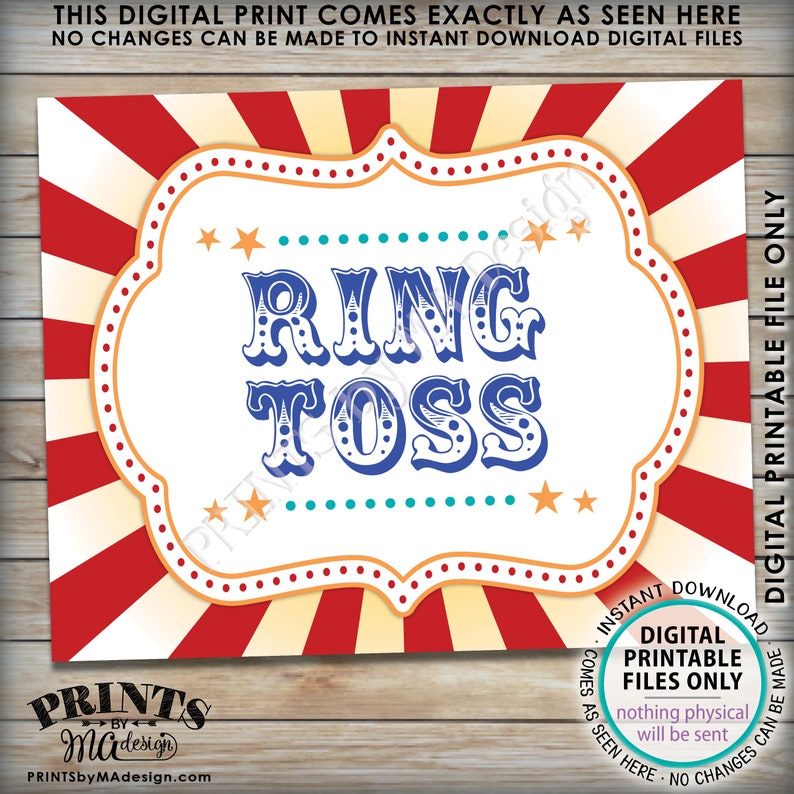 Carnival Ring Toss Sign Carnival Party Sign Circus Games - Etsy