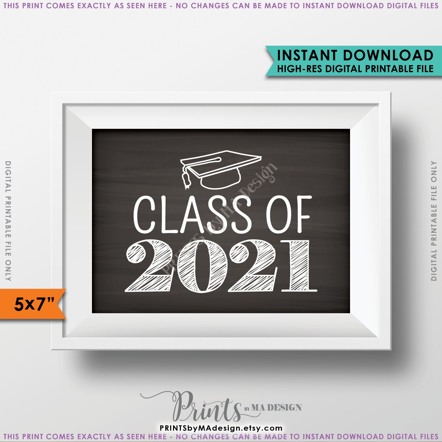School Sign Photo Prop Digital Download Graduating CLASS OF 2021 Chalkboard Sign PRINTABLE 2021 Graduation Back to School Sign