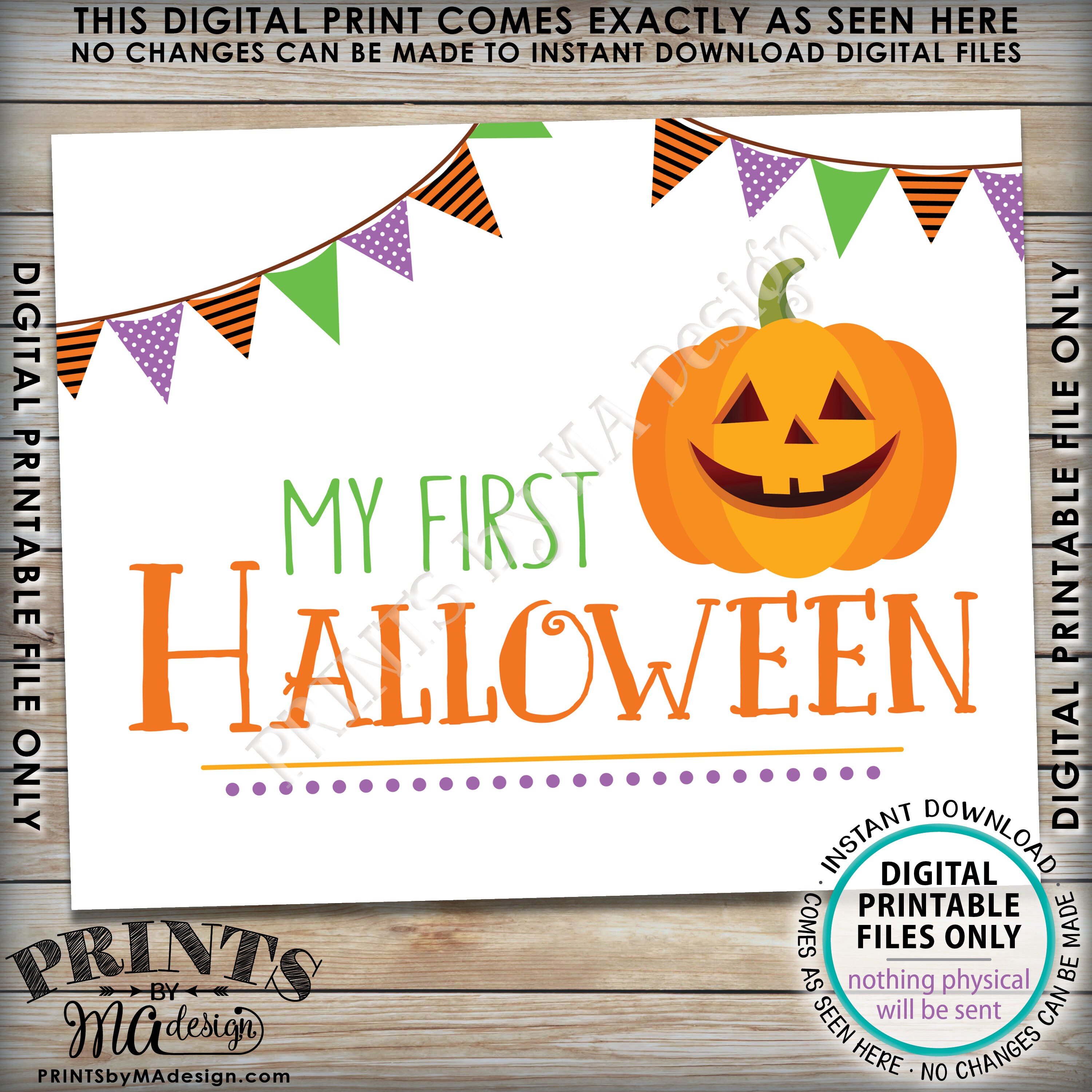 My First Halloween Sign, Baby's 1st Halloween Photo Prop, JackO