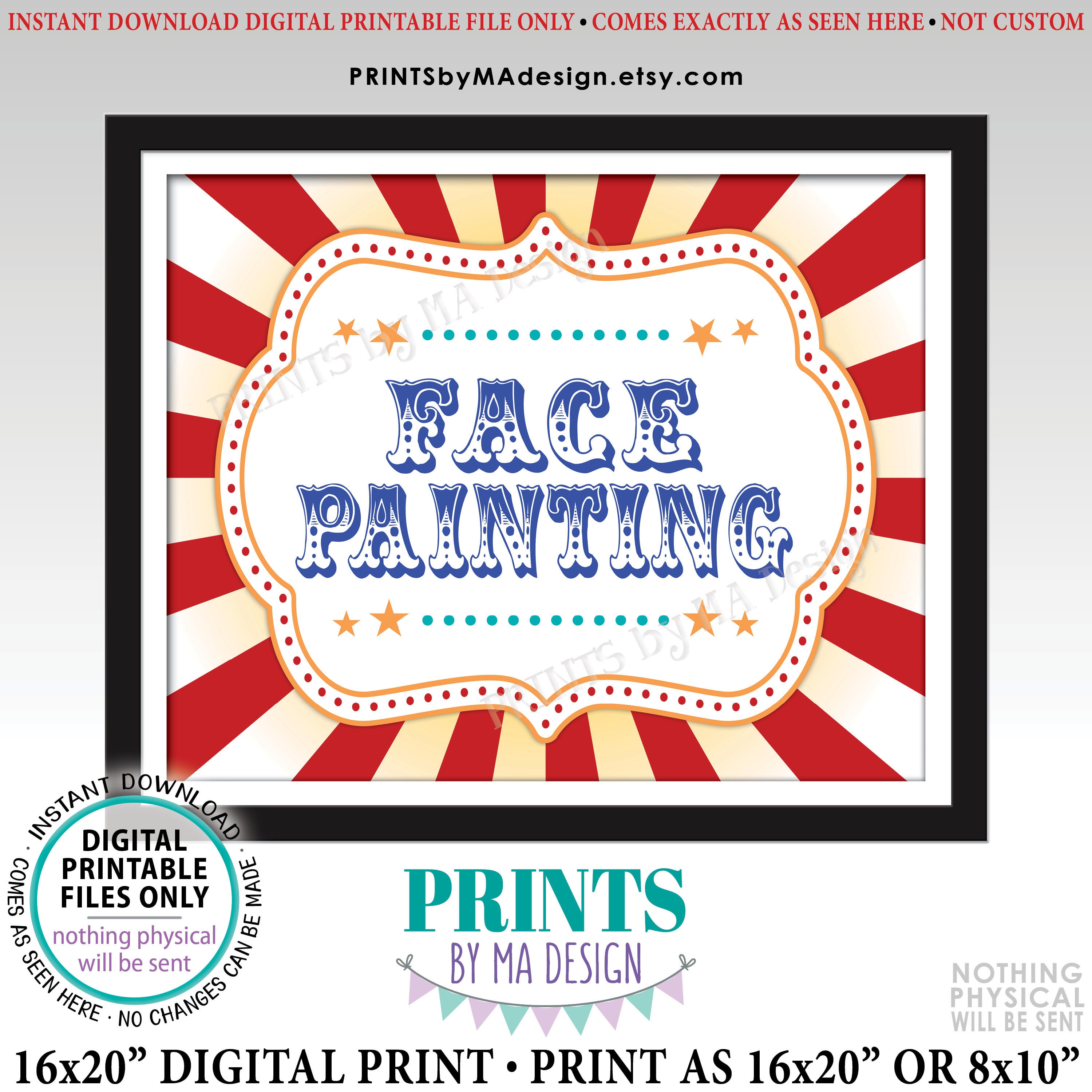 Face Painting Sign Printable - Printable Word Searches