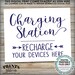Charging Station Sign, Recharge Your Devices Here, Wedding Charge Bar ...