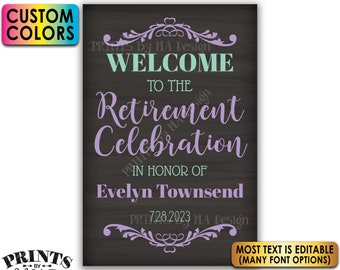Retirement Party Sign, Welcome to the Retirement Celebration, Custom PRINTABLE Chalkboard Style 24x36” Sign <Edit Yourself with Corjl>