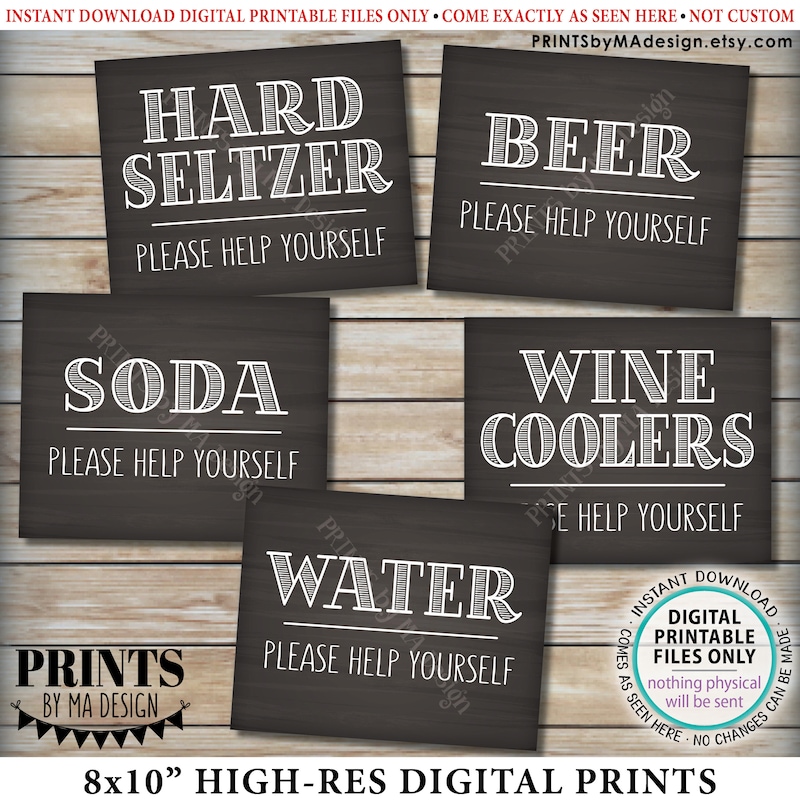 Printable Cooler Drink Signs Etsy Printable Cooler Drink Signs Etsy