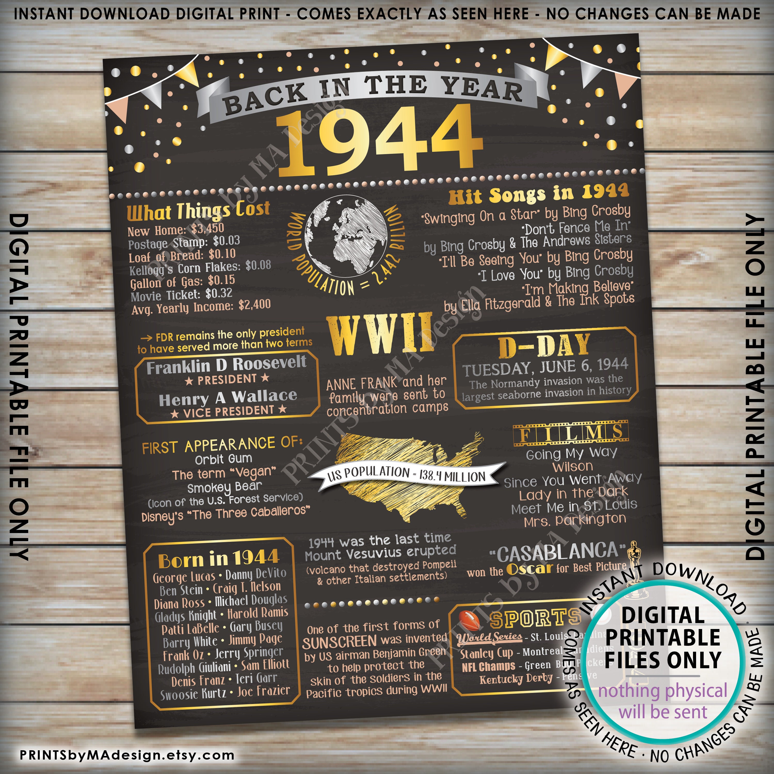 back-in-1944-flashback-poster-board-usa-history-remember-1944-poster