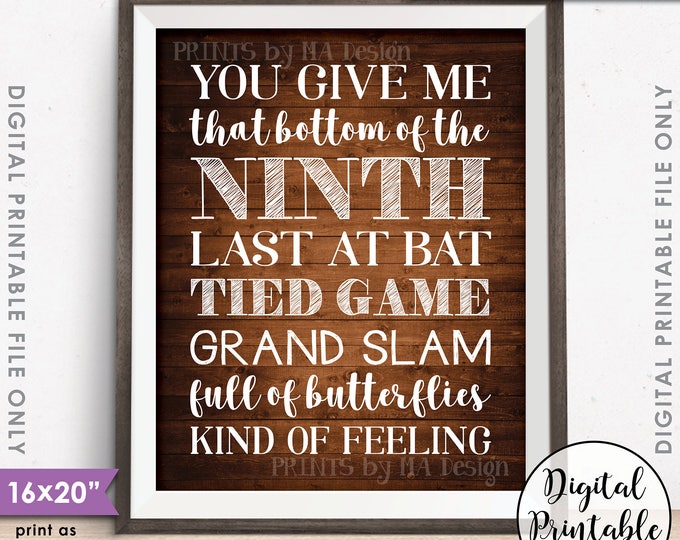 Baseball Wedding Sign, Baseball Decor, Baseball Grand Slam Wedding Baseball Sign, 8x10/16x20” Rustic Wood Style Printable Instant Download