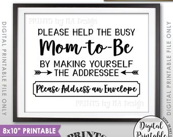 Baby Shower Address Envelope Sign, Help the Mom-to-Be Address an envelope Thank You Envelope, Shower Decor, PRINTABLE 8x10” Sign <ID>