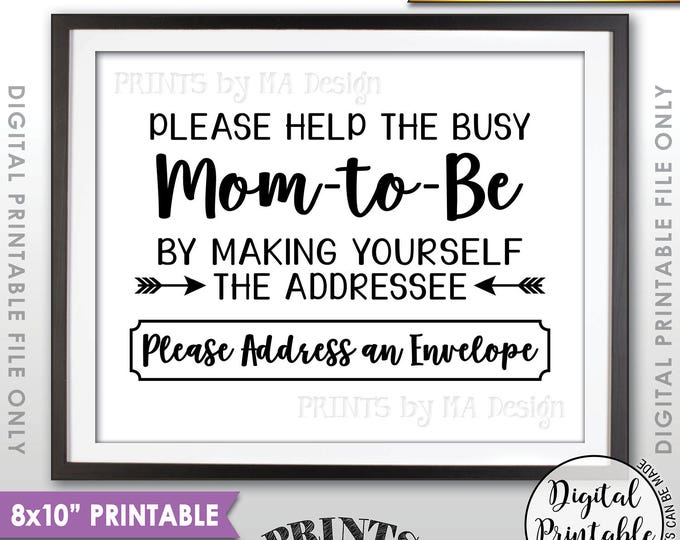 Baby Shower Address Envelope Sign, Help the Mom-to-Be Address an envelope Thank You Envelope, Shower Decor, 8x10" Printable Instant Download