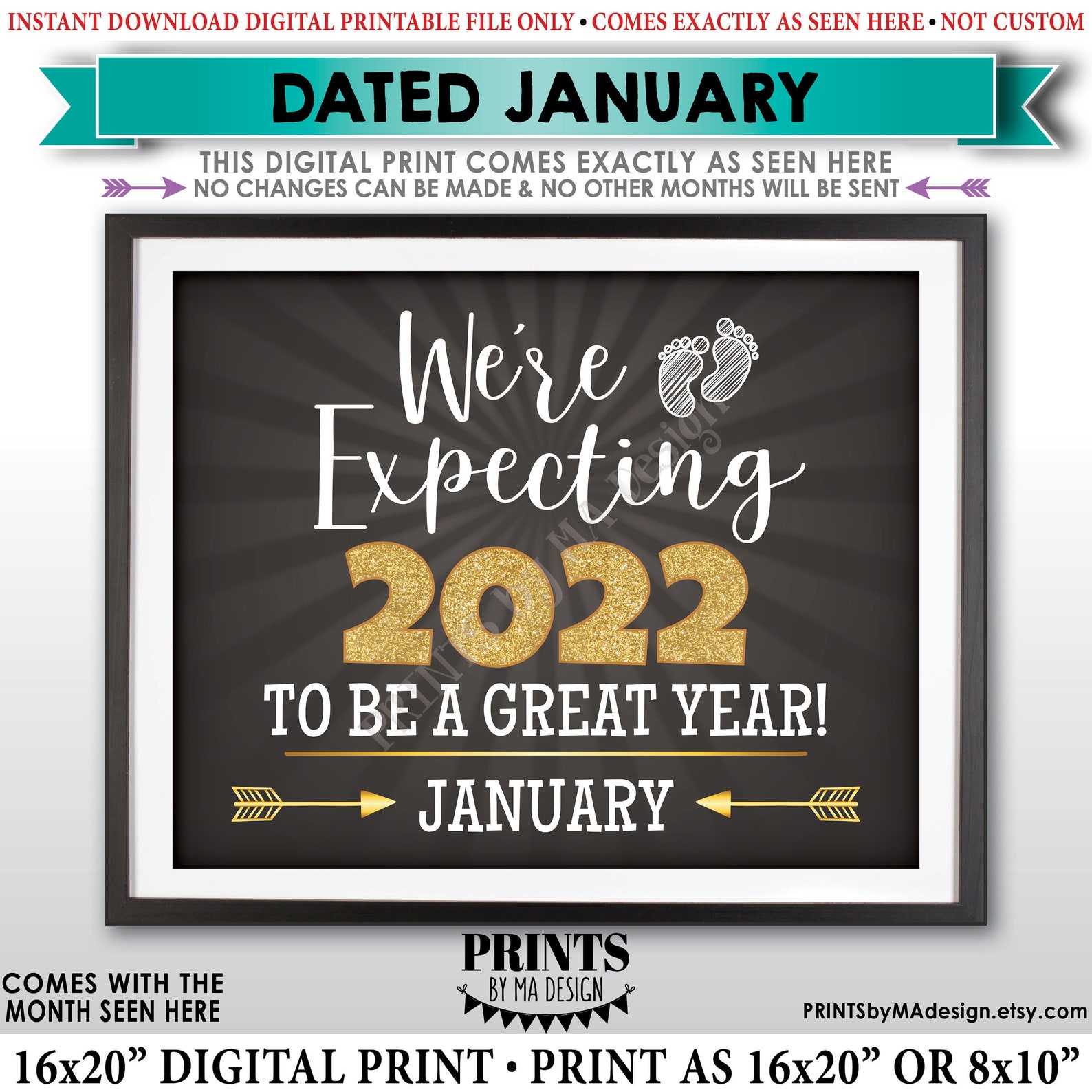 New Years Pregnancy Announcement Image
