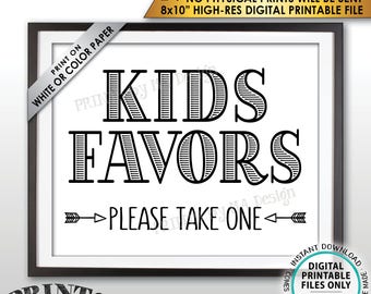 Kids Favors Sign, Please Take One Wedding Reception Activities for Kids Favors for Kids Table, PRINTABLE 8x10” Instant Download Wedding Sign