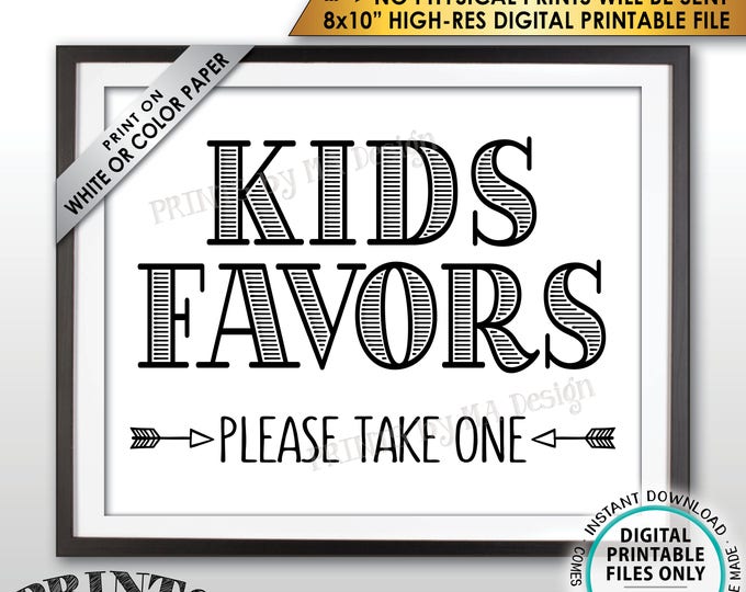 Kids Favors Sign, Please Take One Wedding Reception Activities for Kids Favors for Kids Table, PRINTABLE 8x10” Instant Download Wedding Sign