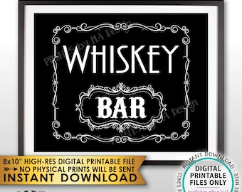 Whiskey Bar Decor, Whiskey Bar Sign, Better with Age Vintage Whiskey Gift, Whisky Decor, Black & White PRINTABLE 8x10” Whiskey Sign <ID>