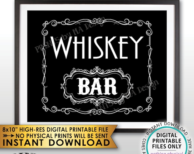 Whiskey Bar Decor, Whiskey Bar Sign, Better with Age Vintage Whiskey Gift, Whisky Decor, Black & White PRINTABLE 8x10” Whiskey Sign <ID>