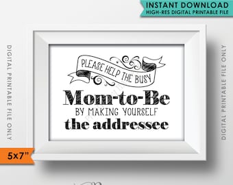Baby Shower Address Envelope Sign, Help the Mom-to-Be Address an envelope, Thank You Envelope, Shower Decor, 5x7" Printable Instant Download