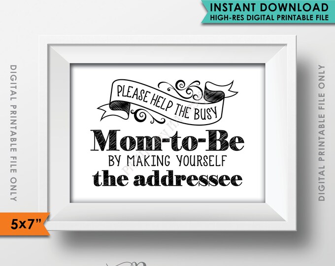 Baby Shower Address Envelope Sign, Help the Mom-to-Be Address an envelope, Thank You Envelope, Shower Decor, 5x7" Printable Instant Download