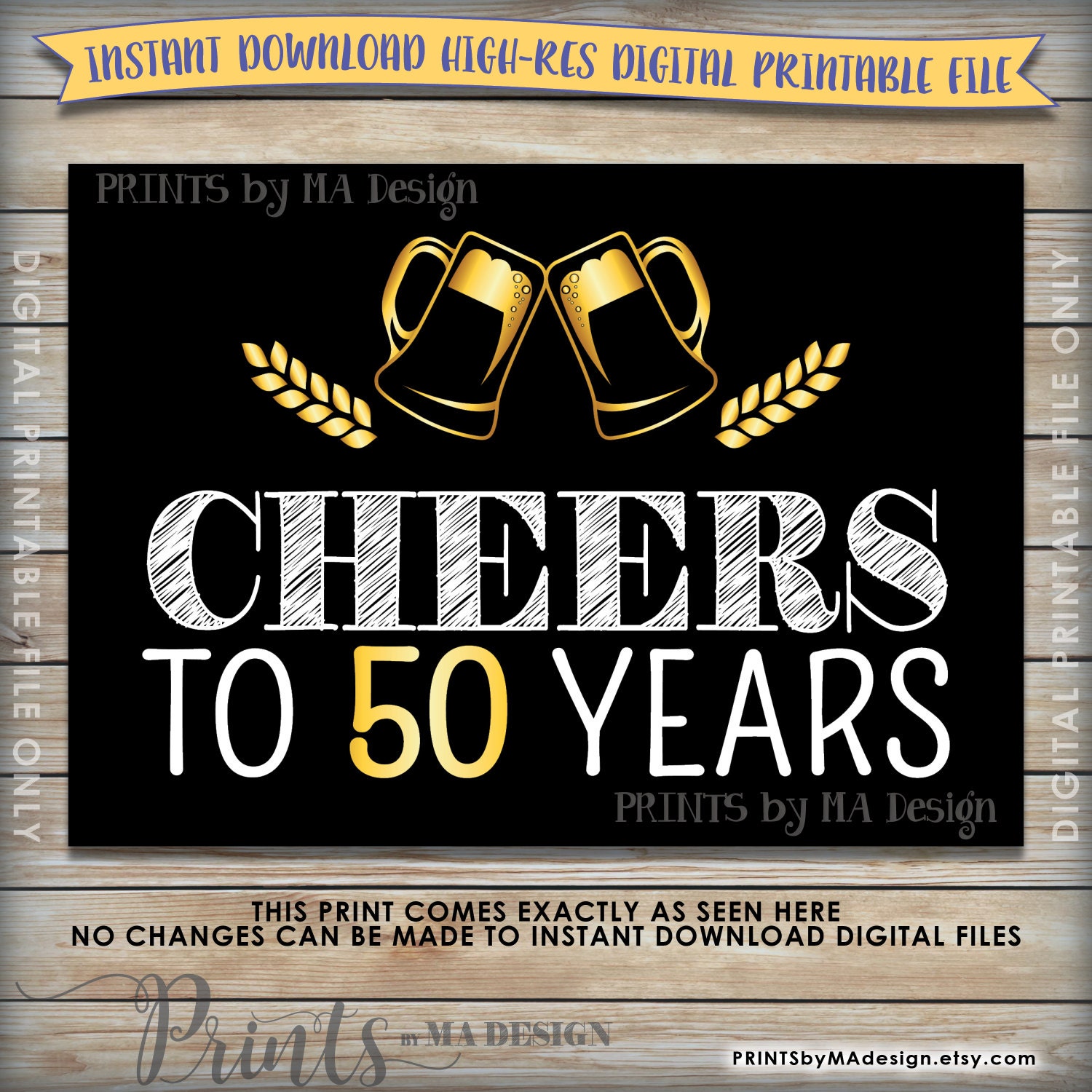 Cheers to 50 Years Birthday Party Decor, 50th Birthday Party Decoration ...