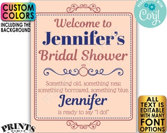 Bridal Shower Welcome Sign, Editable Bridal Shower Sign, Custom PRINTABLE 8x10/16x20” Decor <Edit Yourself with Corjl>