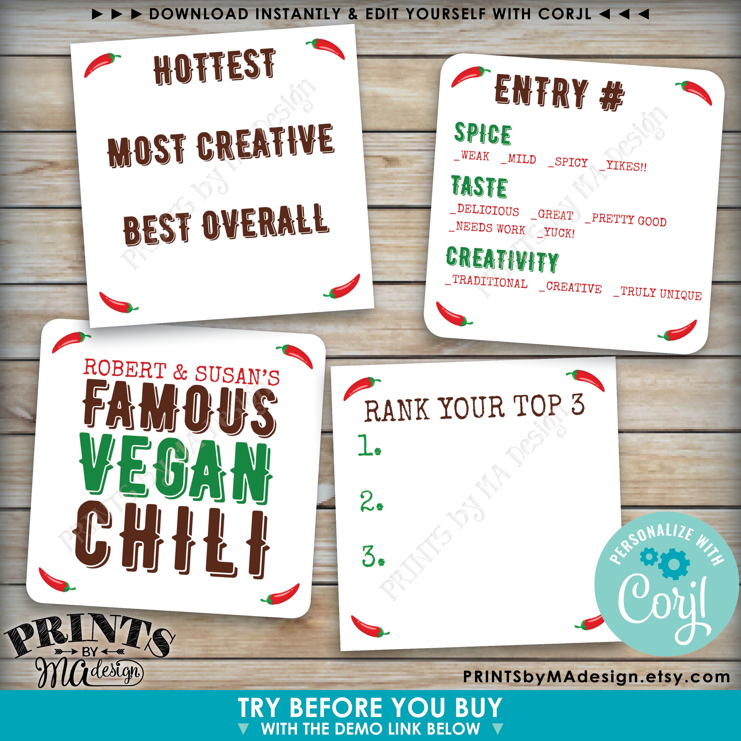 Editable Chili Labels Chili Cook Off Voting Ballots 3 Square Cards On Editable Chili Labels Chili Cook Off Voting Ballots 3 Square Cards On