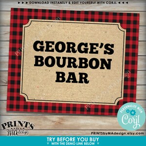 Custom Lumberjack Sign, Choose Your Text, Red Checker Buffalo Plaid Custom PRINTABLE 8x10/16x20” Landscape Sign <Edit Yourself with Corjl> image 4