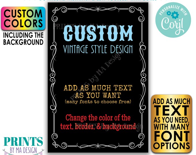 Editable Vintage Style Sign, Better with Age Liquor Themed Party, Color Background, One Custom PRINTABLE 24x36” Sign <Edit Yourself w/Corjl>