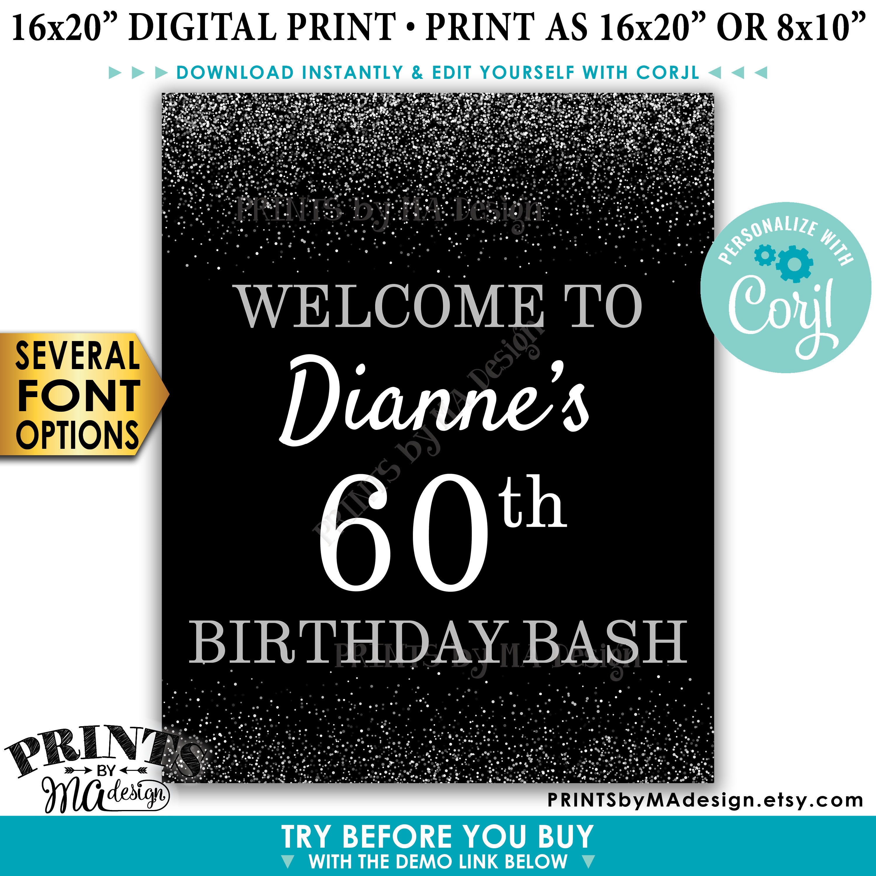 Birthday Bash Sign Welcome To The Birthday Party Decoration